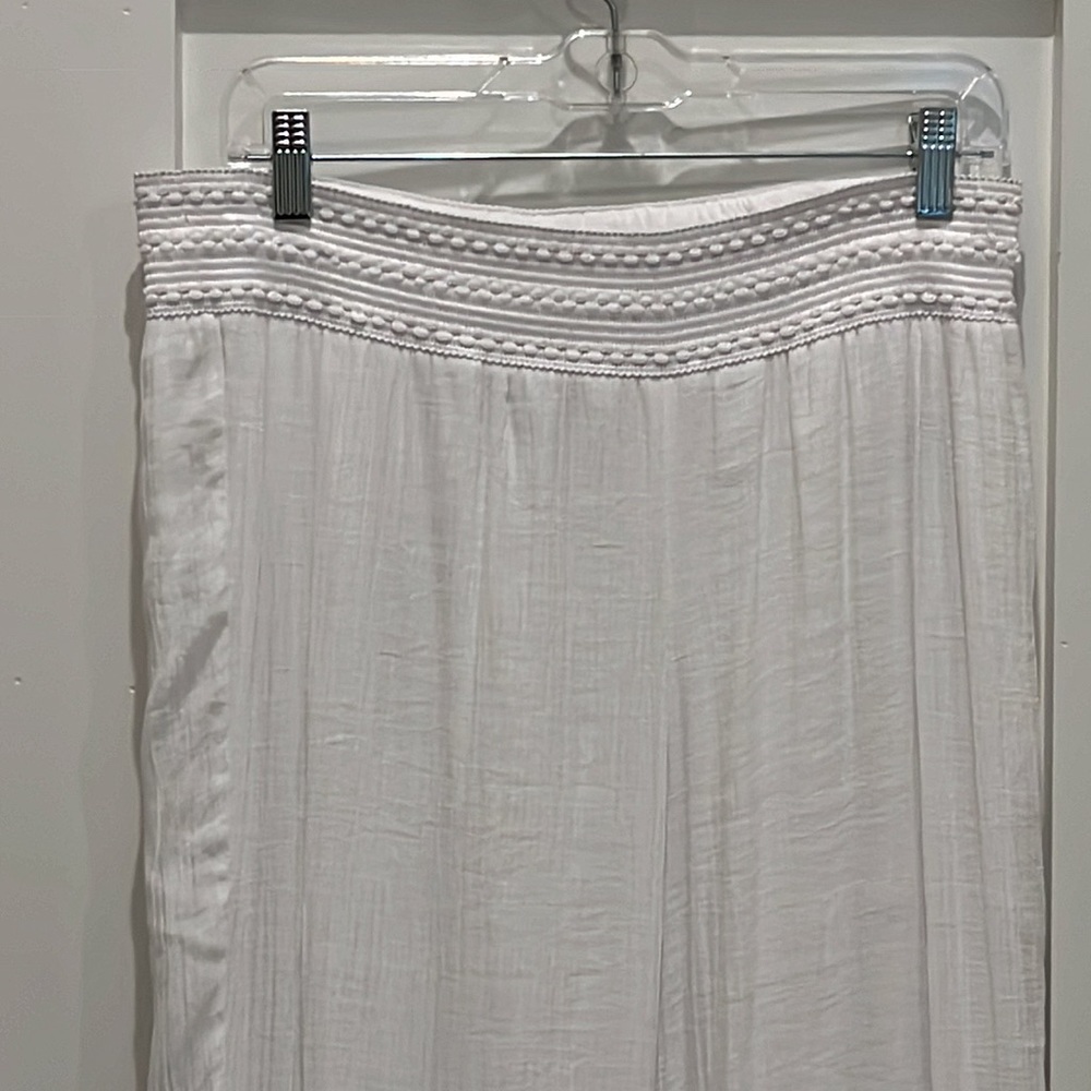 Jm Collection White Pull-On Style Lined-Flowy Pan… - image 2